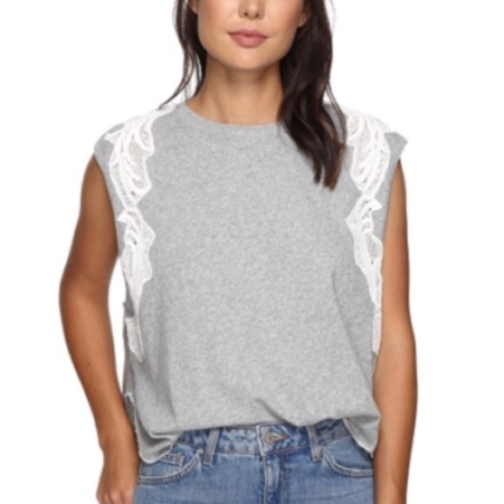 FREE PEOPLE gray heathered muscle top